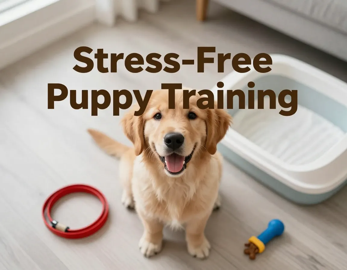 Golden retriever puppy treat leash clicker pad training session