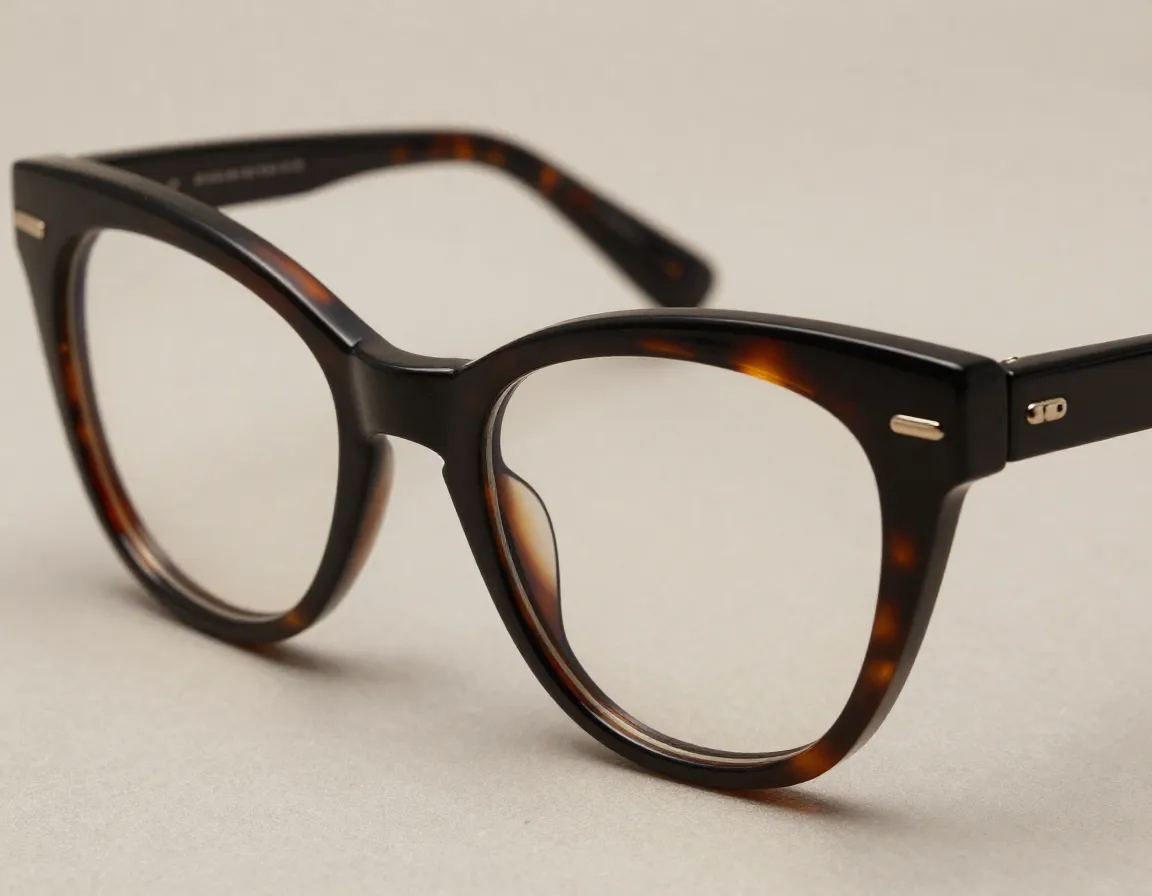 Classic vintage cat eye glasses acetate construction black tortoiseshell color