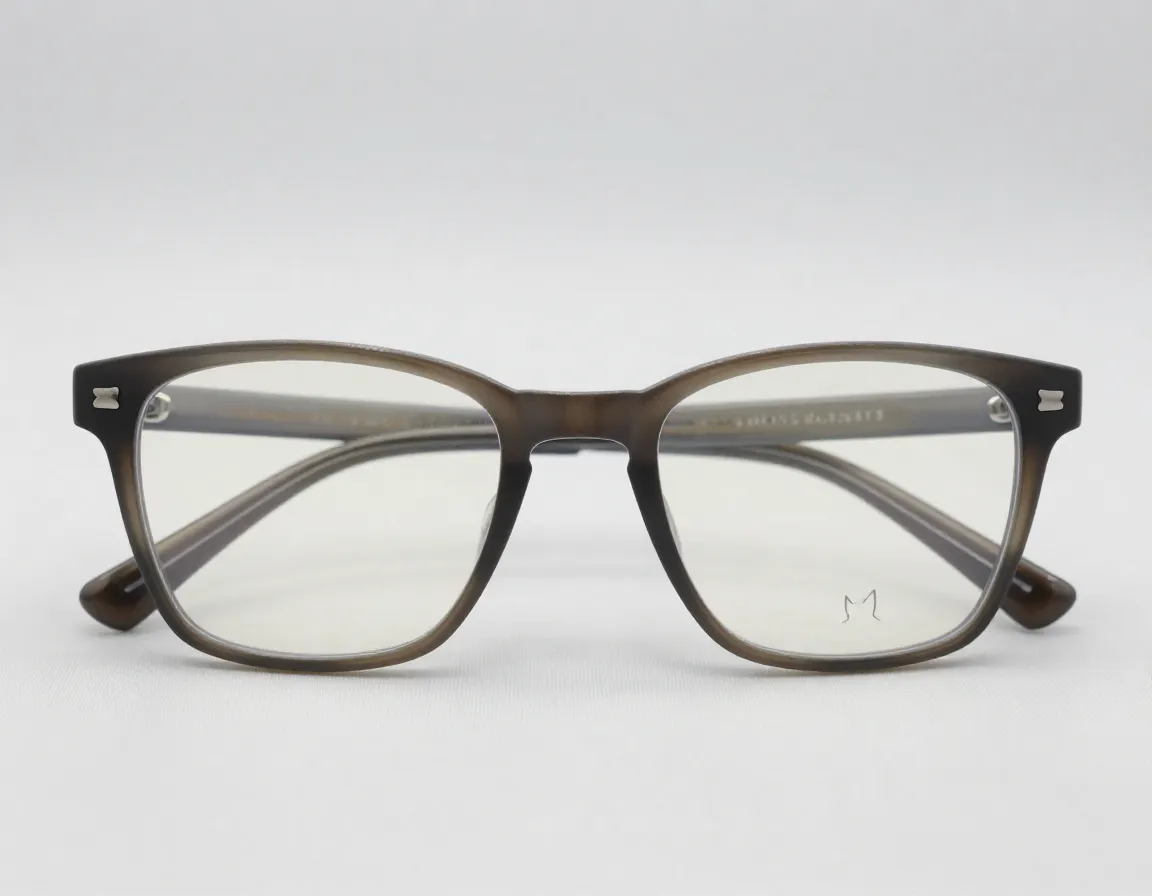 Glasses with cat silhouette accents subtle engraving modern rectangular frame