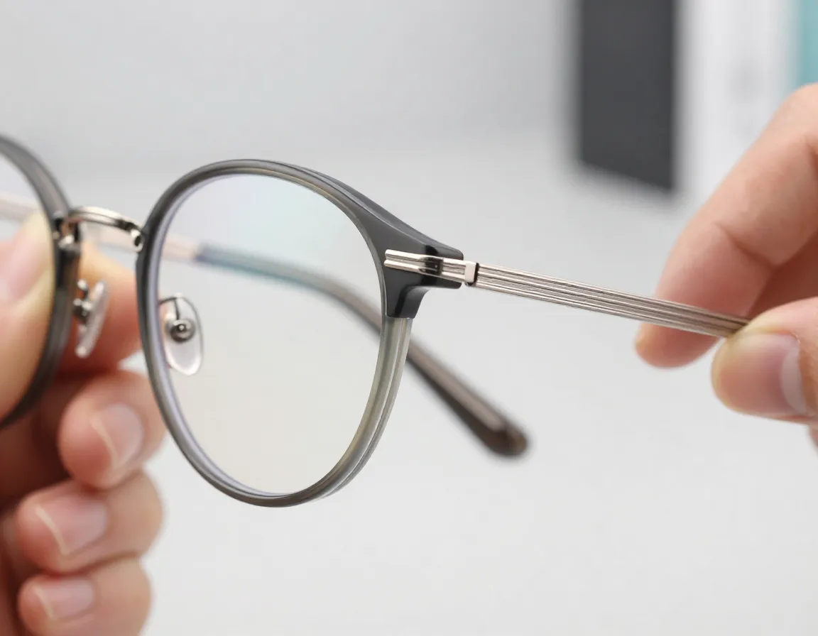 Frames with whisker inspired temple designs thin metal inlays texture