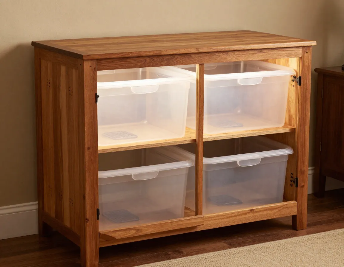 Wood frame storage tub hybrid ball python enclosure multi level