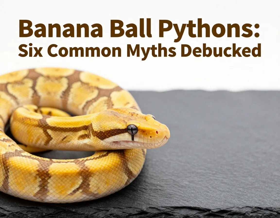 Calming yellow banana ball python on dark slate myth debunking cover