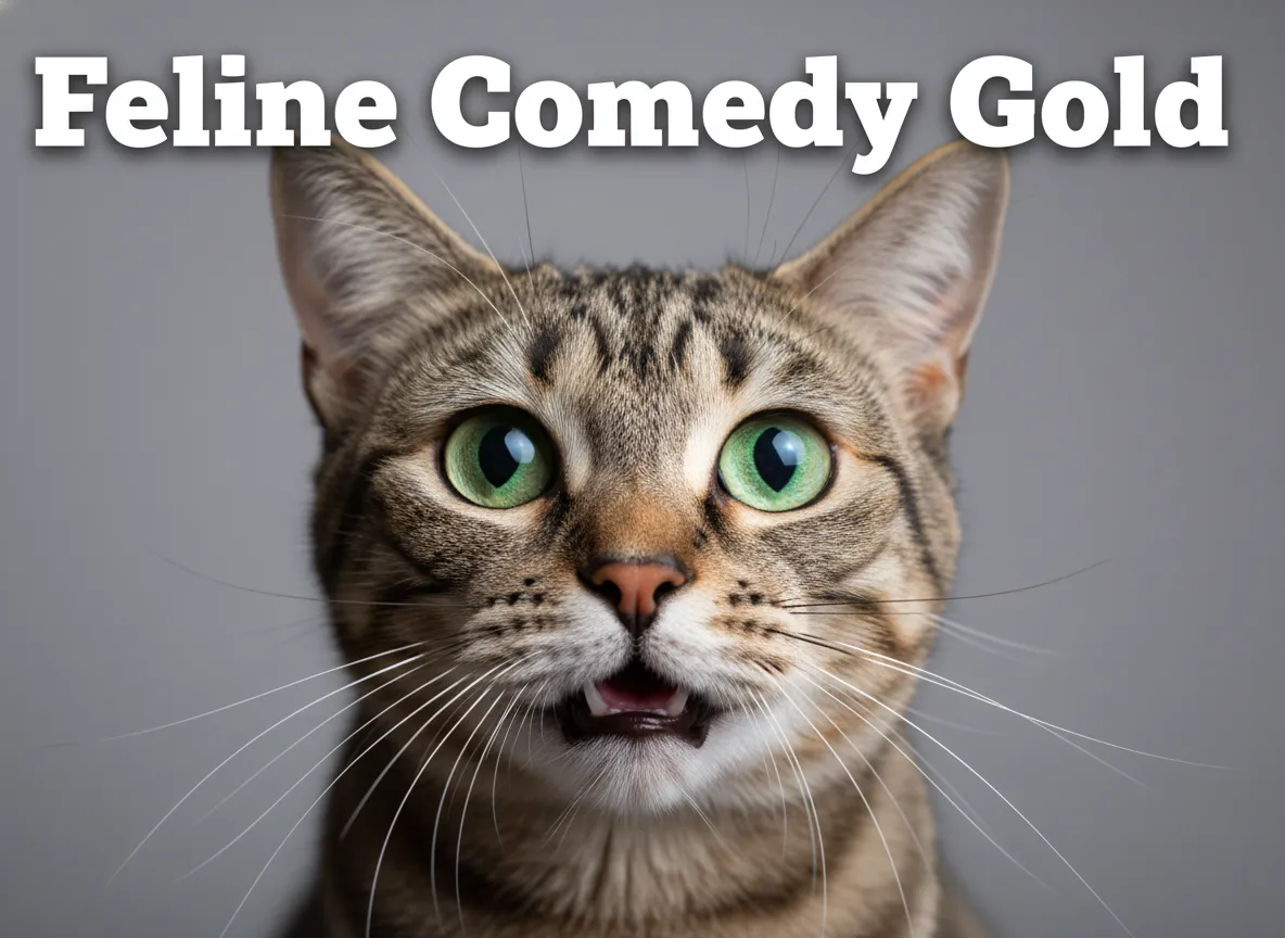 Hilarious surprised cat expression comedy cover image