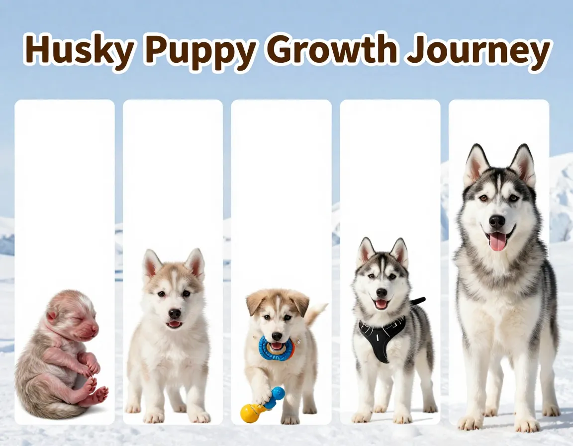 Husky puppy six growth stages newborn adult guide