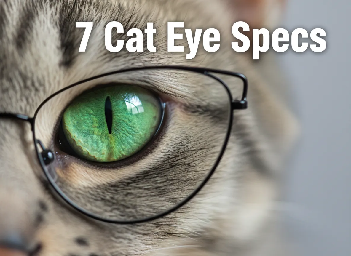 Emerald feline eye with reflected cat eye glasses macro close up whimsical science