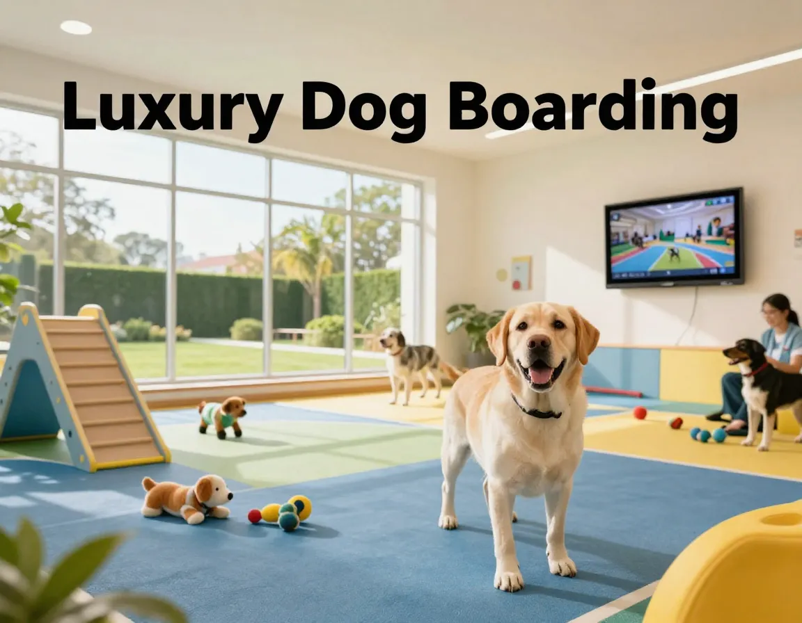 Modern dog boarding kennel luxury indoor play area live feed