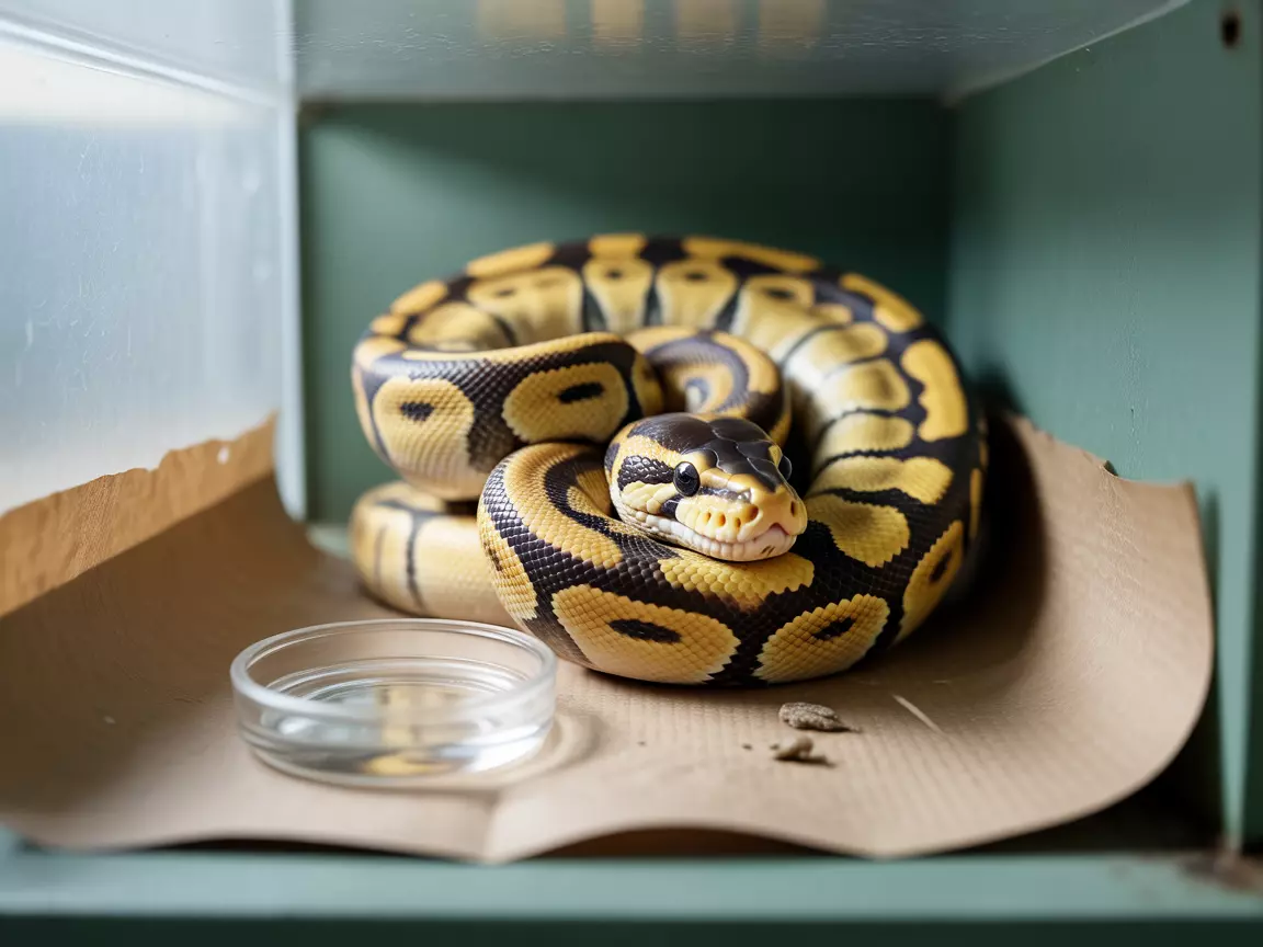 Sick ball python respiratory infection mouth bubble quarantine setup