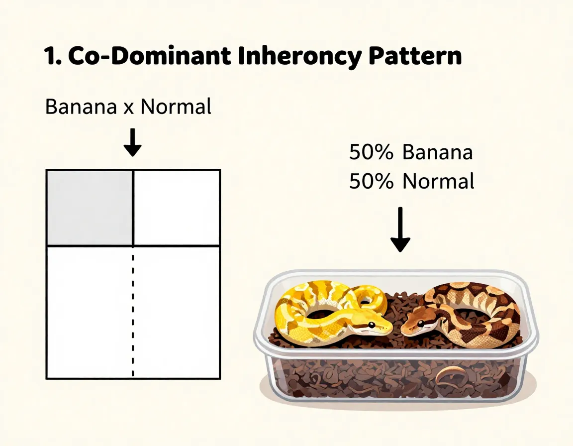 Co dominant banana genetic cross with baby snakes and punnett square