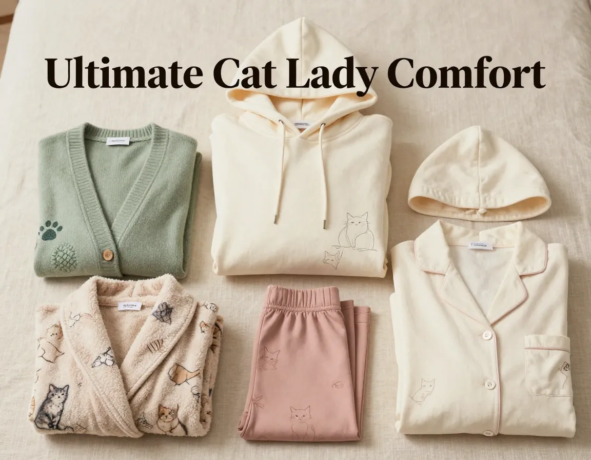 Premium cat loungewear cozy wardrobe essentials neutral palette