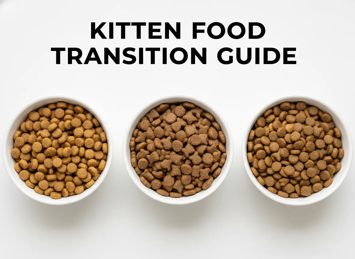 Kitten to adult cat food transition blend guide overhead
