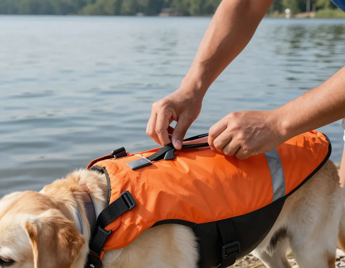 Invest in proper dog life jacket and ensure proper fit