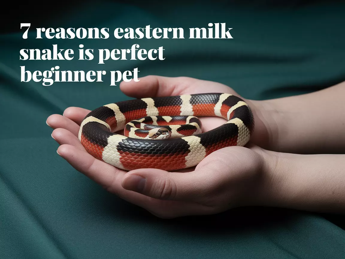 Eastern milk snake human hand gentle handling green background