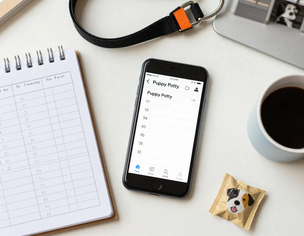 Setting phone alarms for frequent puppy potty break schedule