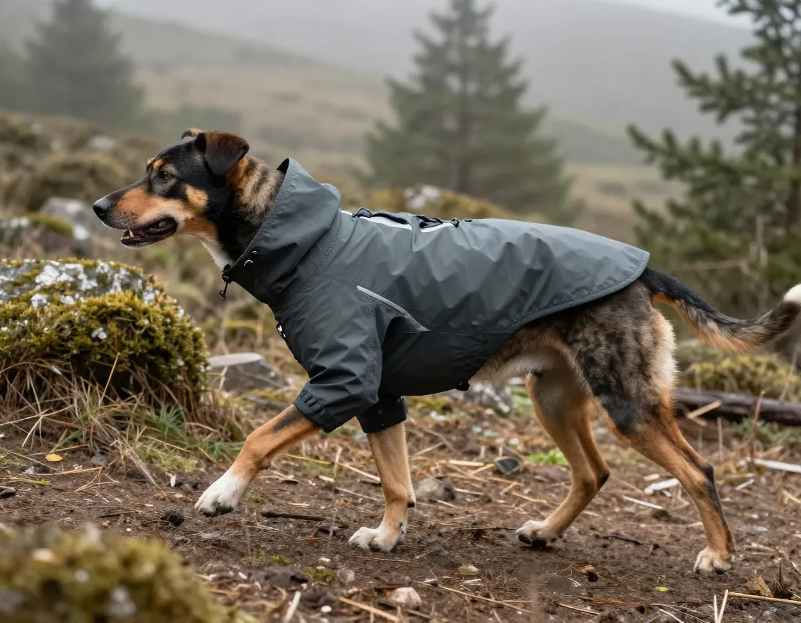 Weather resistant performance blazer dog hiking adventure reflective