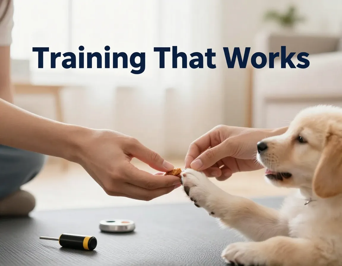 Positive reinforcement puppy training connection trust success