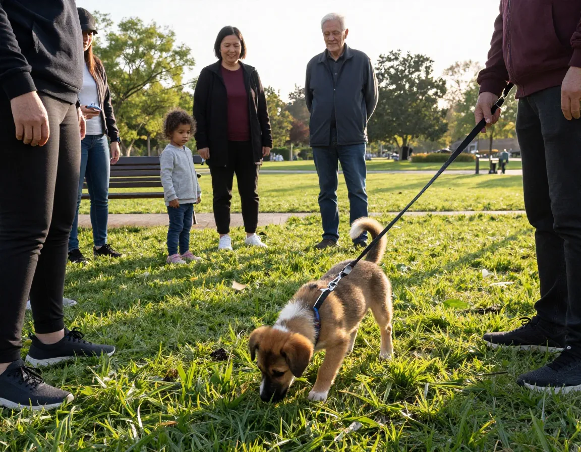 Controlled puppy socialization with people and new environments
