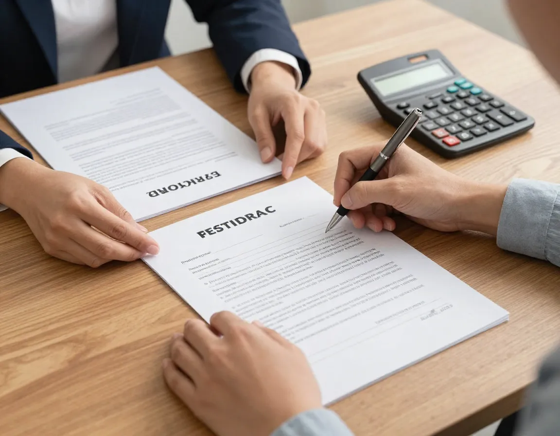 Pet sitter and owner signing formal service contract together