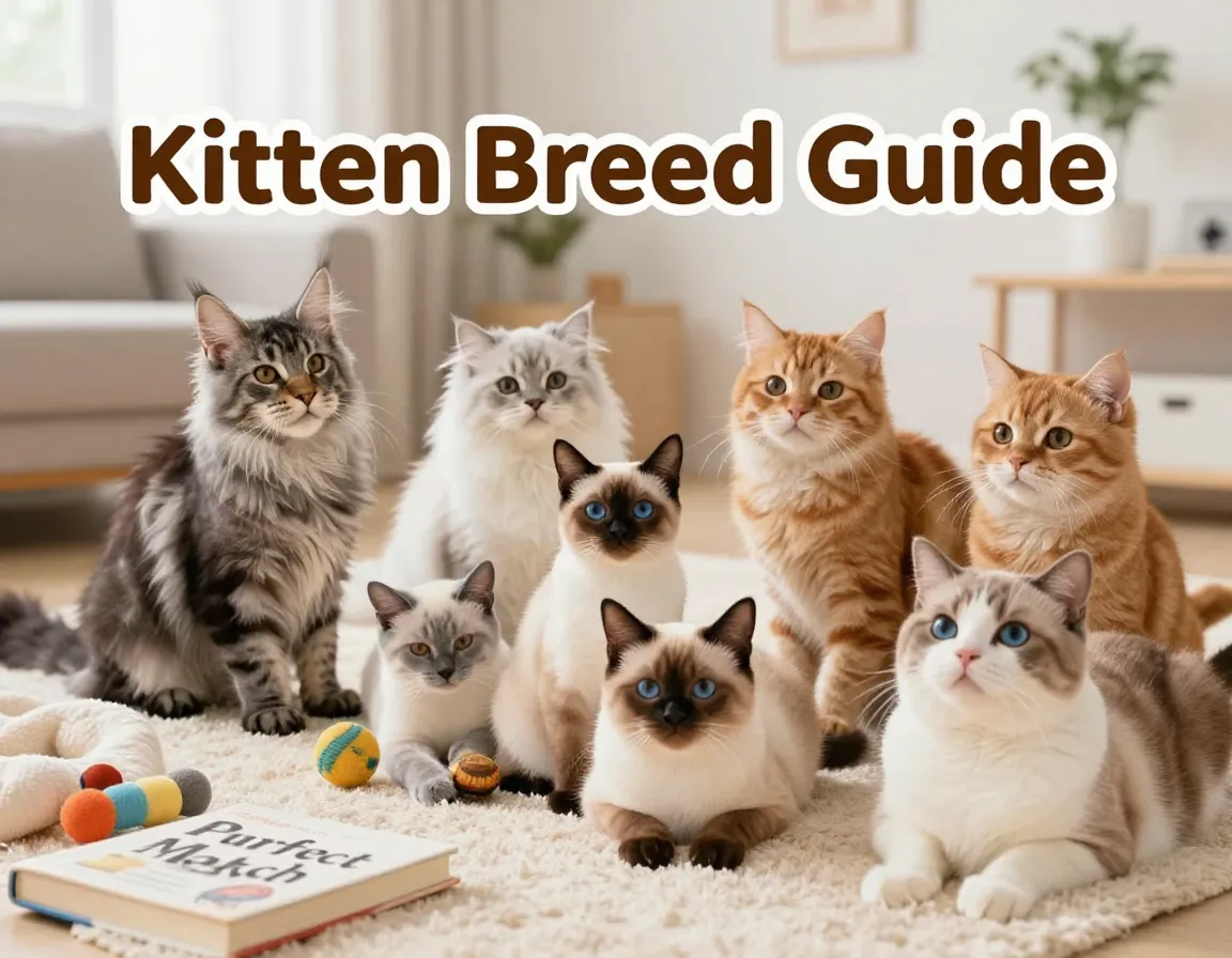 Seven adorable kitten breeds playful living room cover image