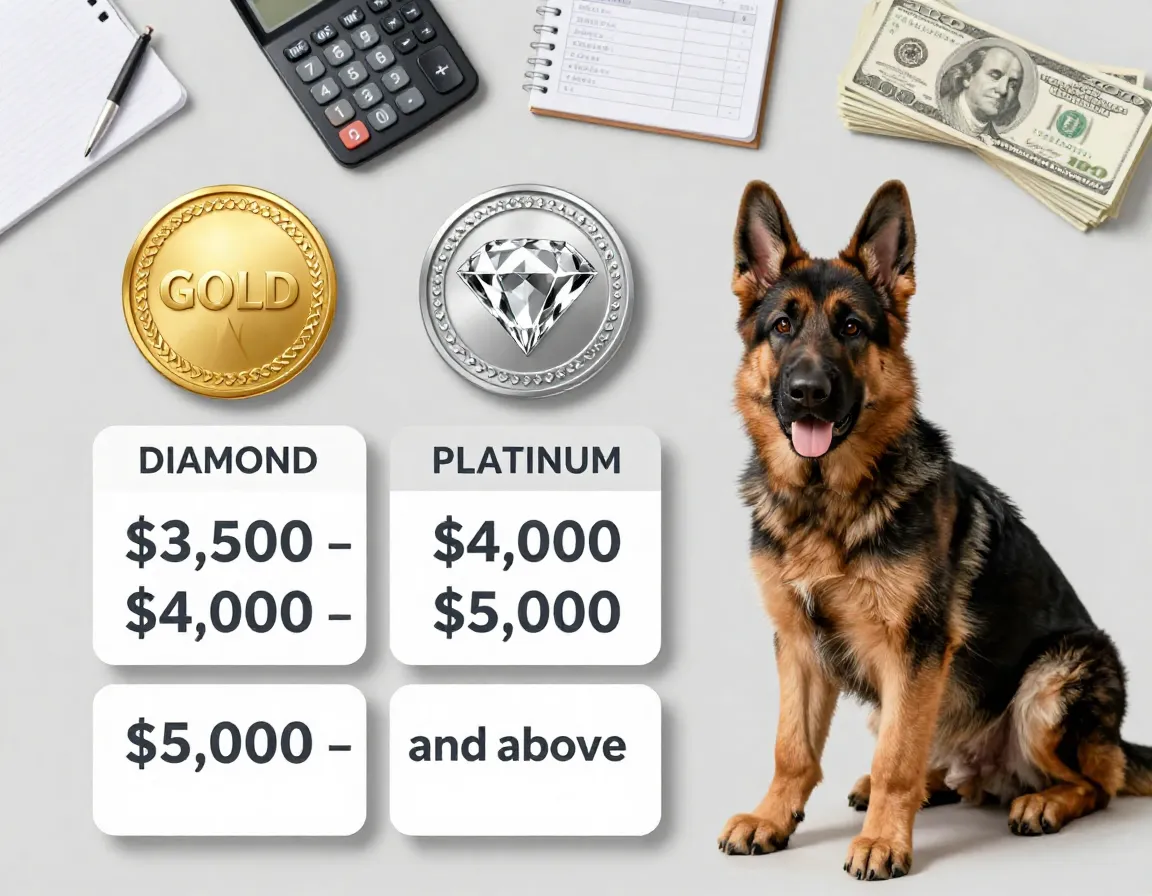 Financial tiers of german shepherd puppies explained infographic
