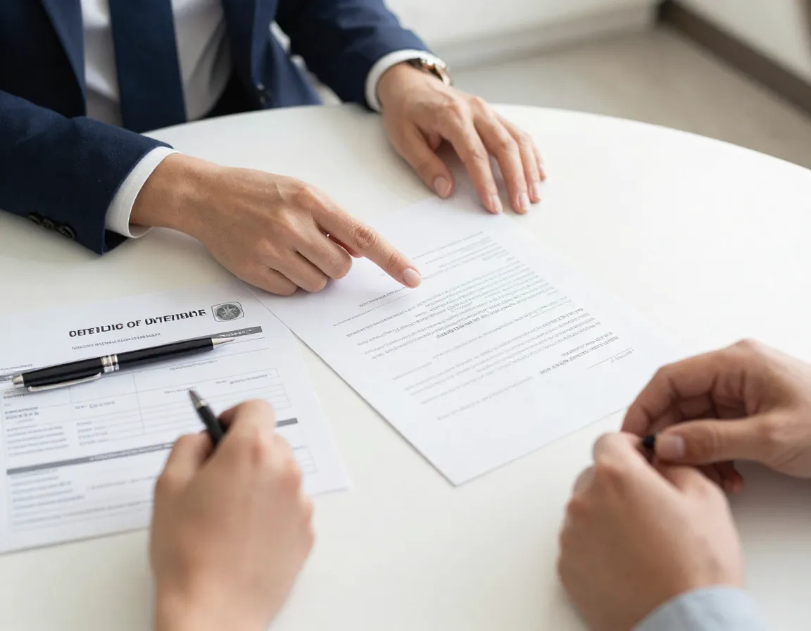 Professional pet sitter presents service agreement and insurance certificate