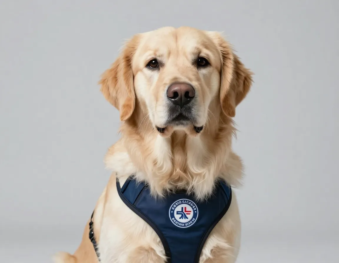 Certified therapy dog gentle demeanor serene professional setting