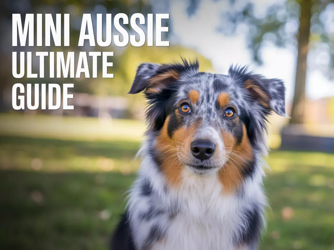 Intelligent mini aussie dog portrait for breed guide cover
