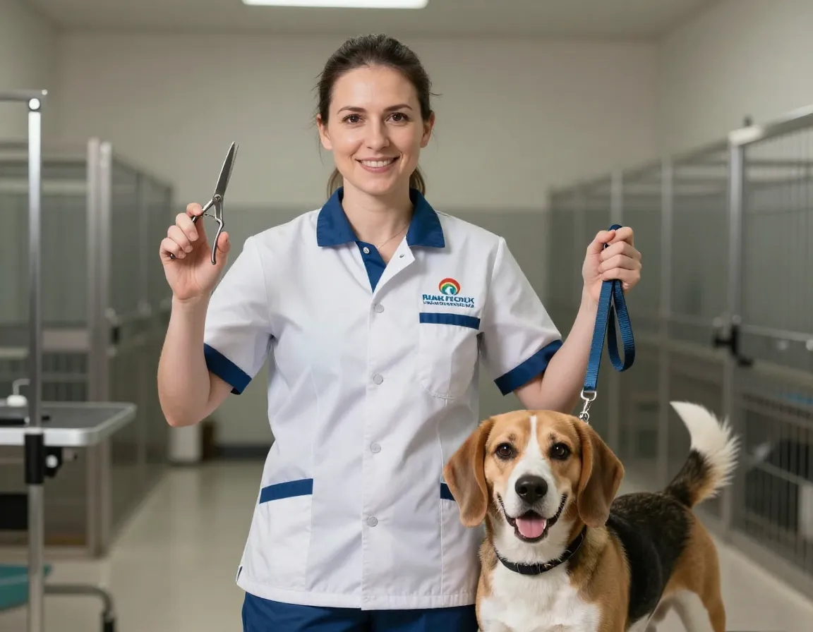 A skilled staff member cross trained in grooming and boarding