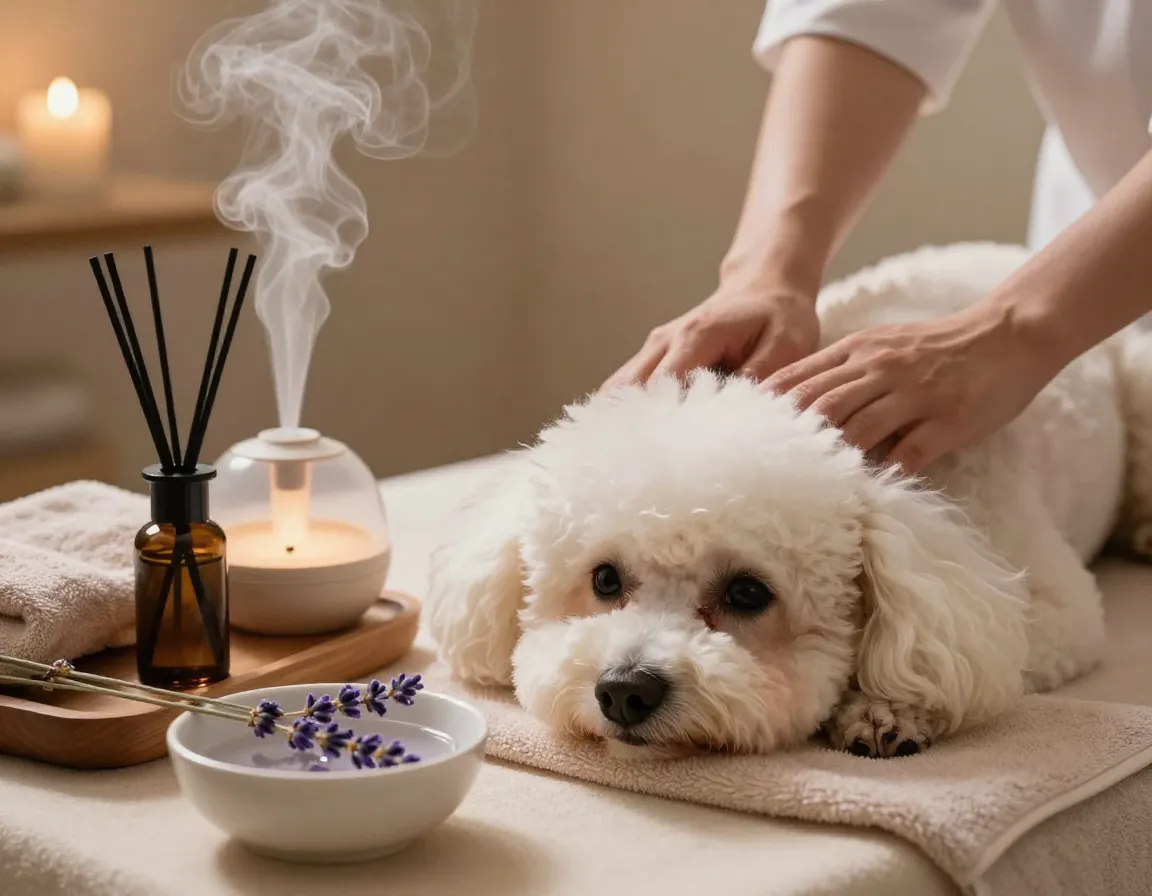 Luxurious spa package featuring aromatherapy and canine massage