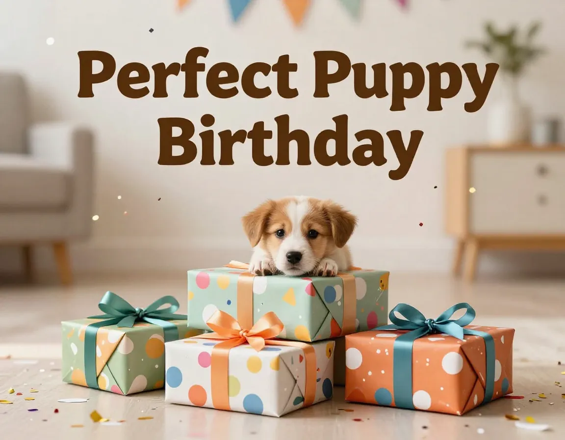 Perfect puppy birthday gifts joyful celebration confetti stack