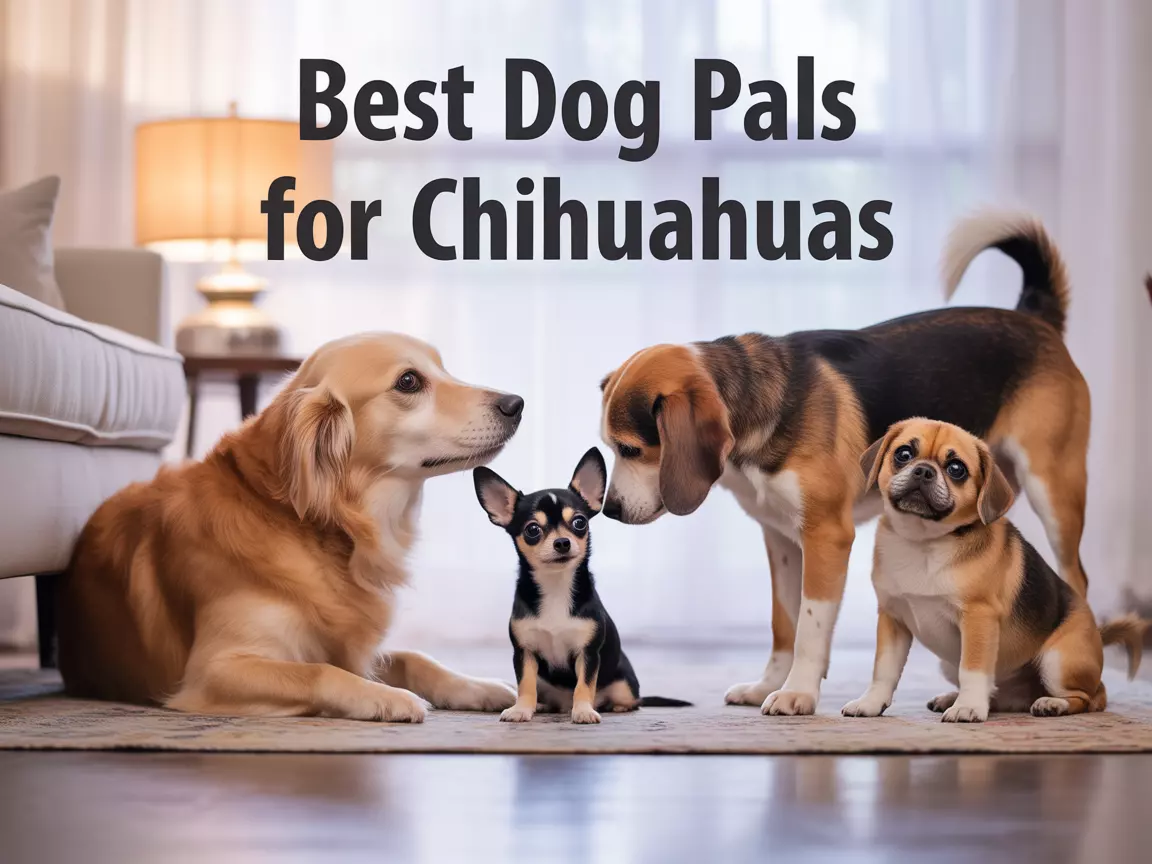 Chihuahua golden beagle pug friendly home companionship scene