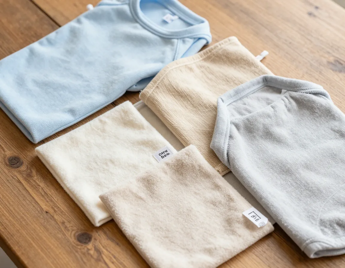 Close up of soft natural fiber materials for safe cat sweaters on a table