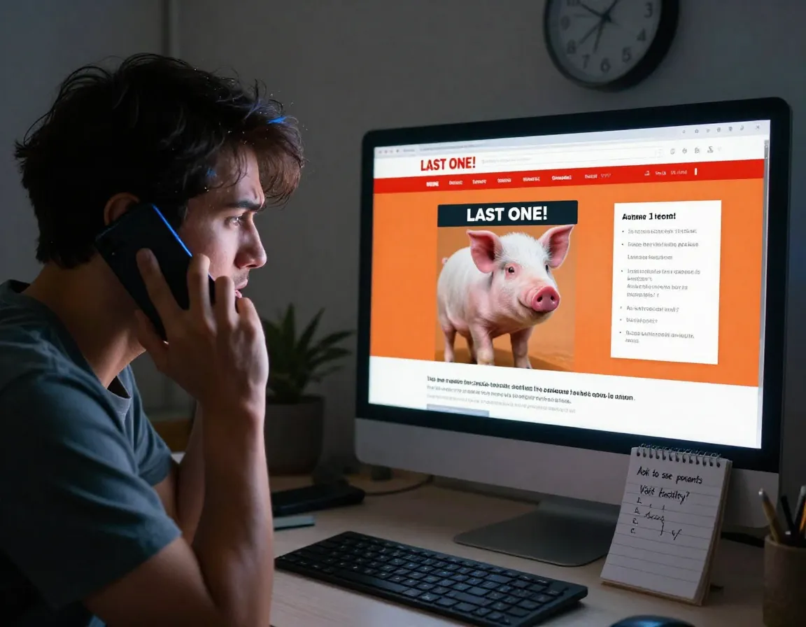 Buyer pressured by urgent website countdown during phone call