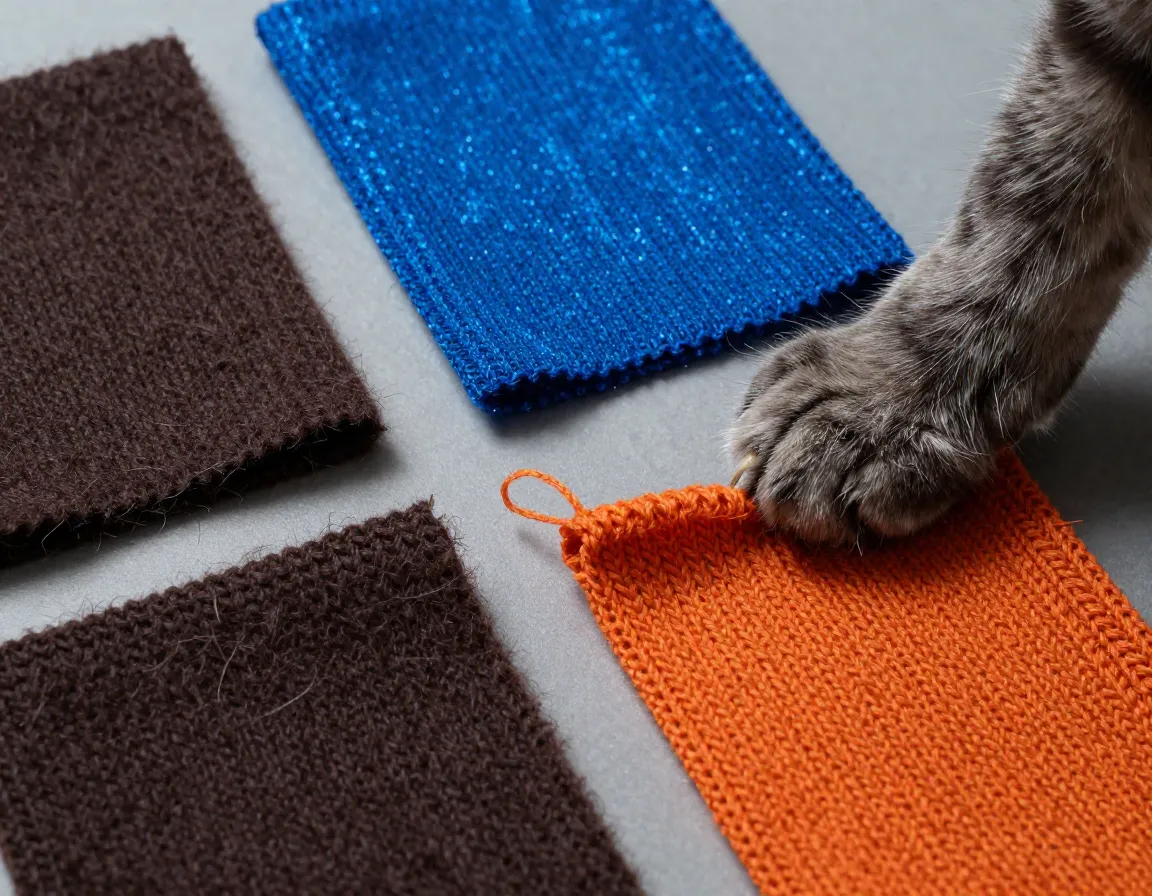 Cat sweater materials to avoid rough wool static fabric and loose knitting