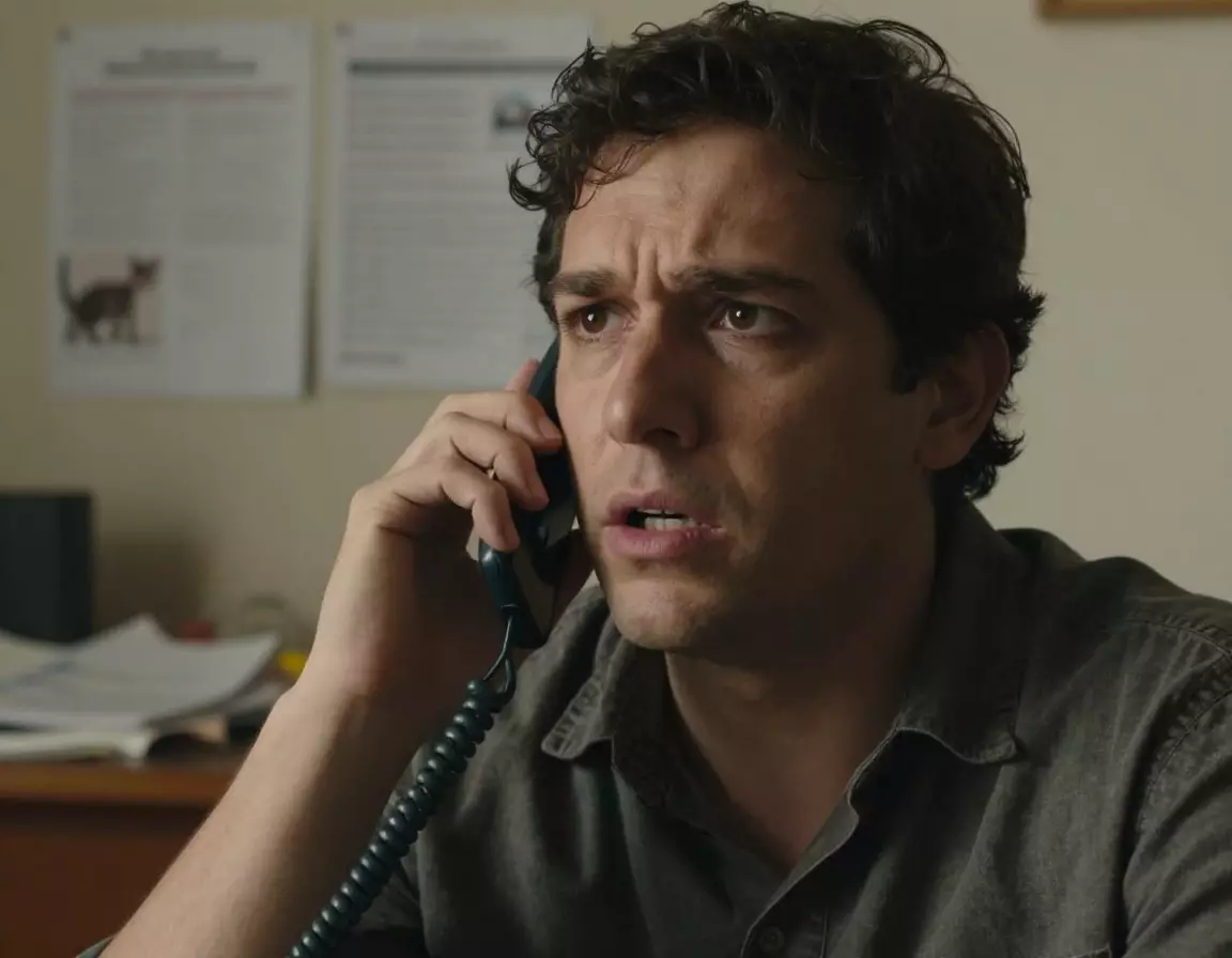 Dishonest seller evading questions during a tense phone call