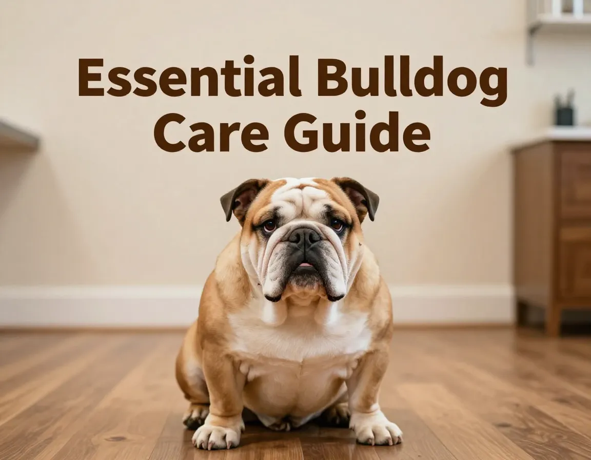 English bulldog care guide portrait professional setting