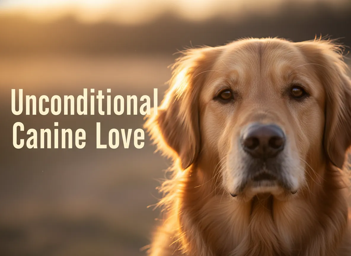 Golden retriever eye contact warm gentle affectionate gaze