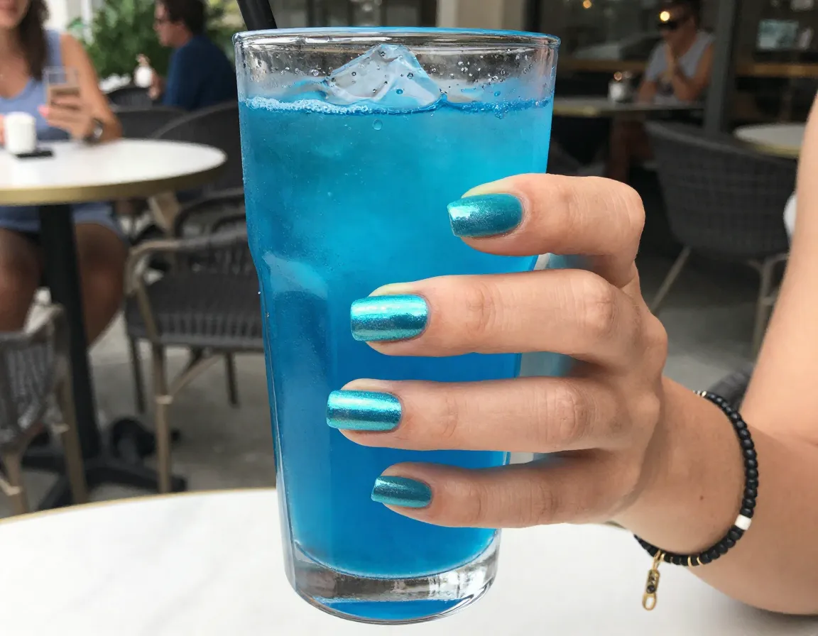 Blue cat eye nails fresh modern turquoise dramatic effect