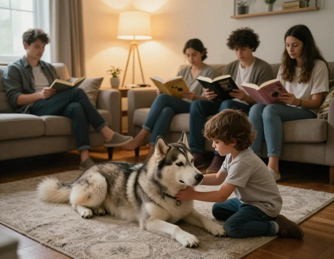 Trial periods real world assessment family husky living room