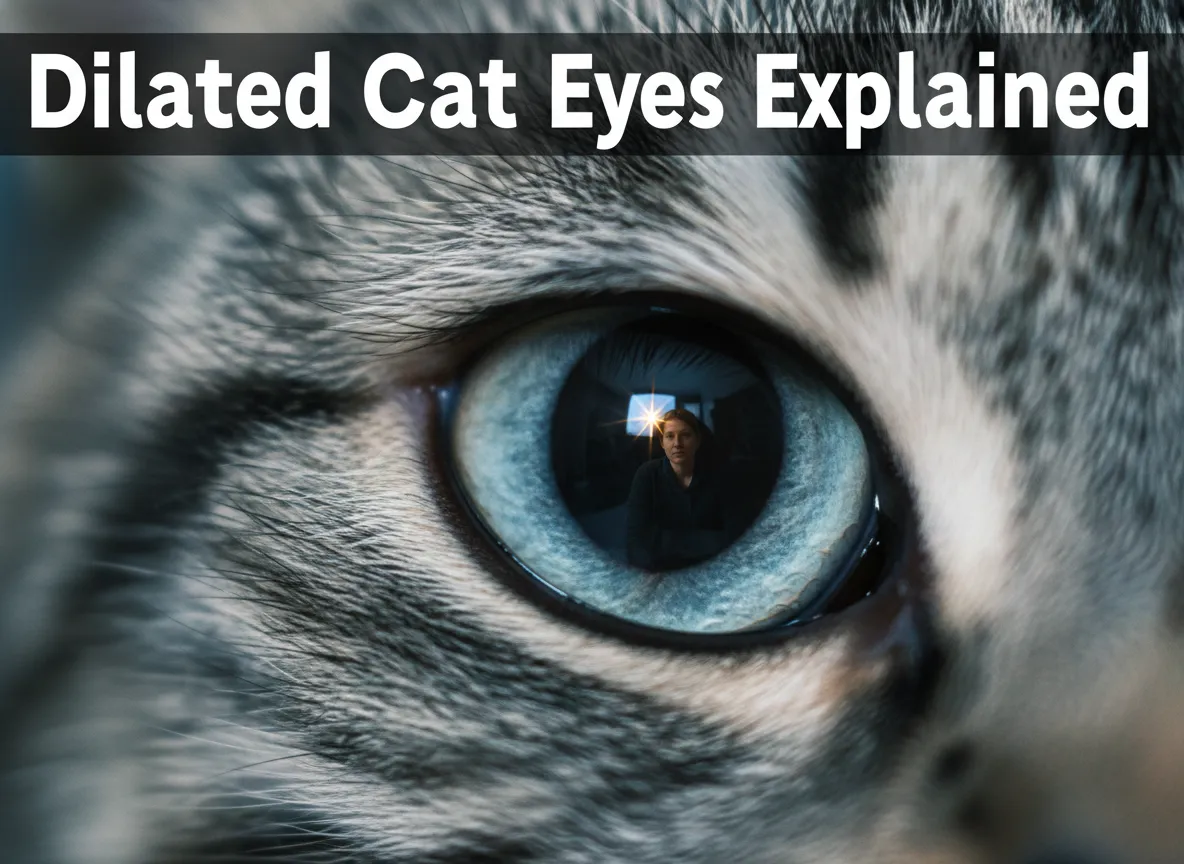 Dilated cat eye macro reflection worried owner blue tones