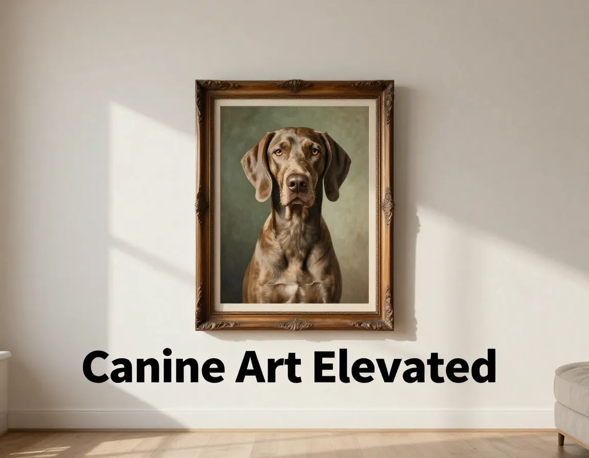 Vintage dog art portrait warm minimalism living room