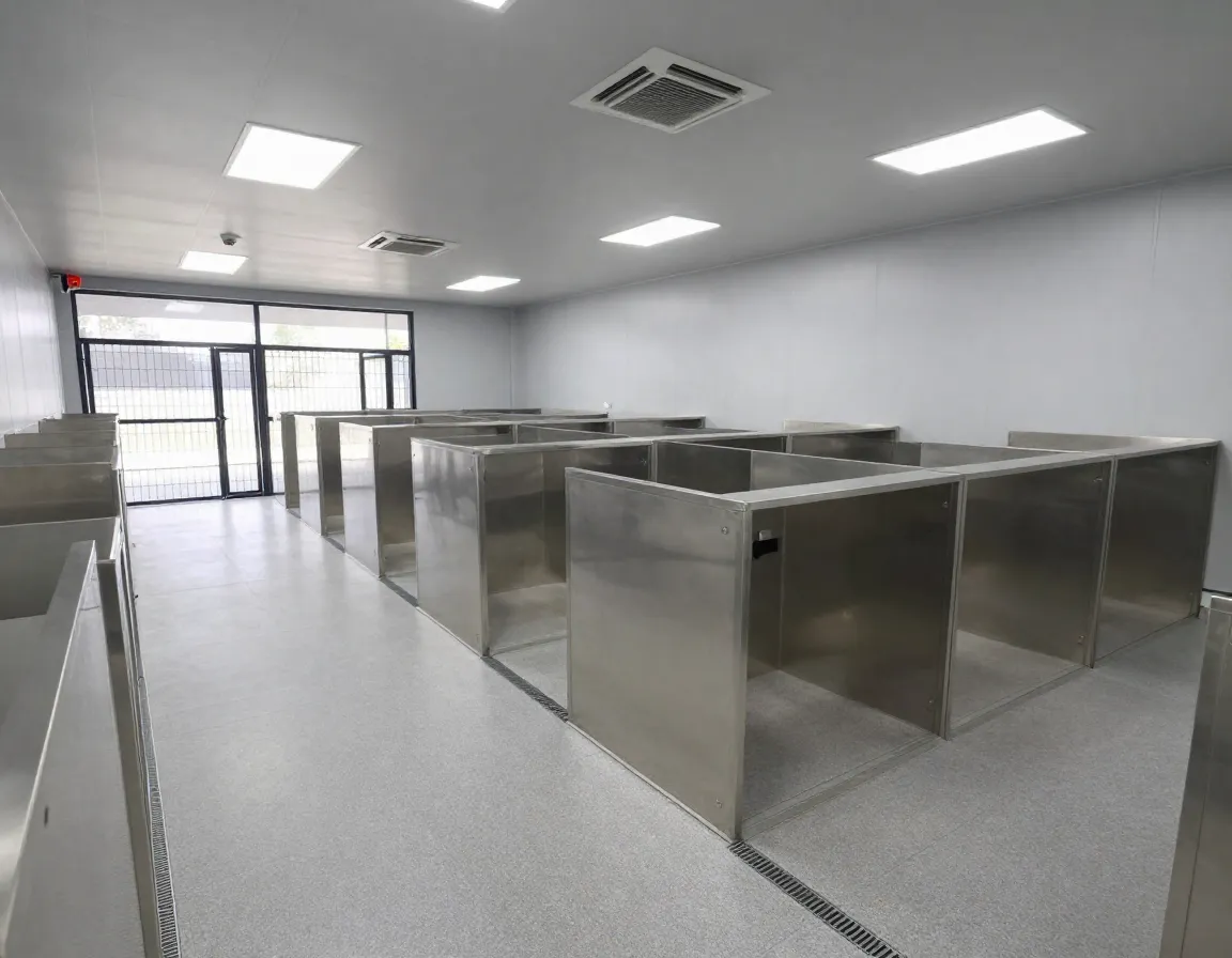 Commercial grade kennel infrastructure with climate control systems