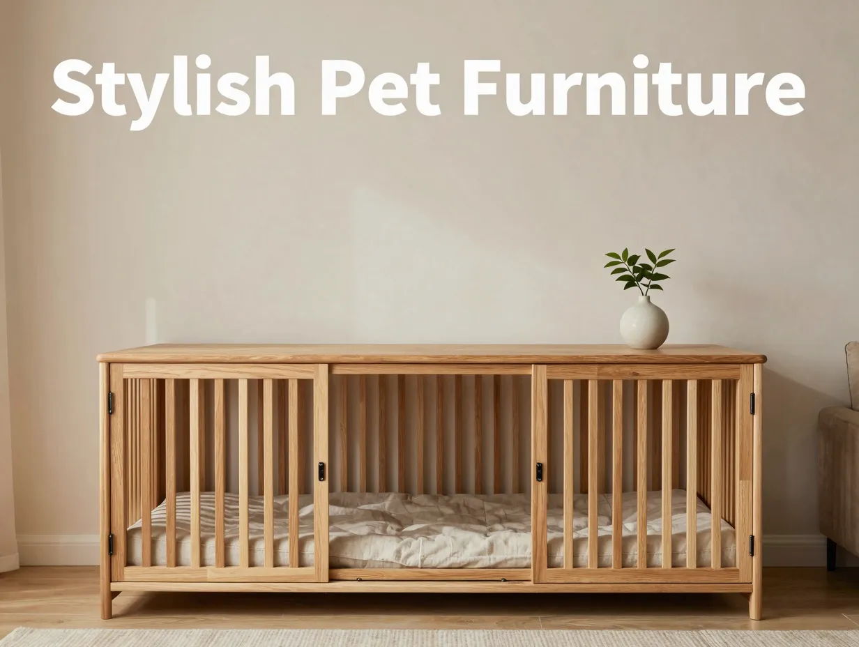 Minimalist wood slat kennel blended modern interior chic living room