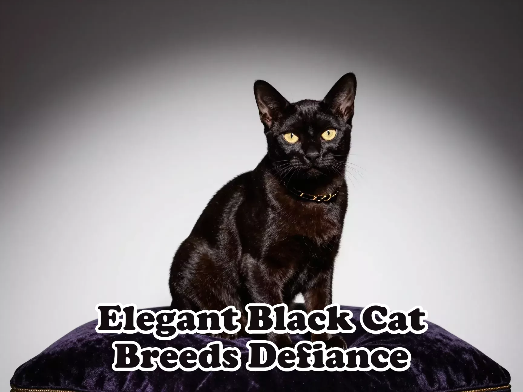 Elegant black bombay cat gold eyes velvet cushion defiance article main