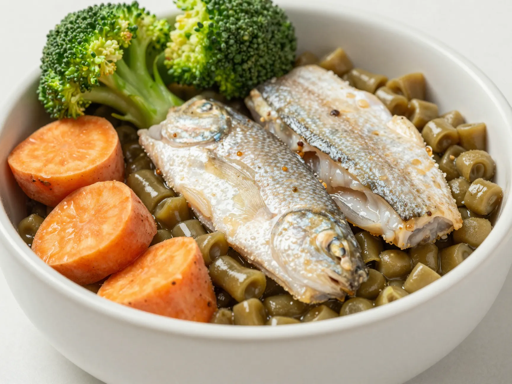 Just food for dogs fish sweet potato broccoli green beans wet food