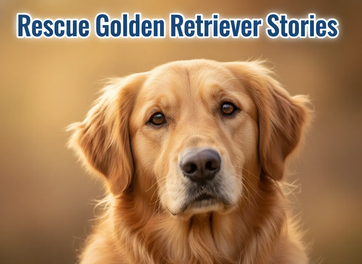Single golden retriever portrait warm light hope adoption