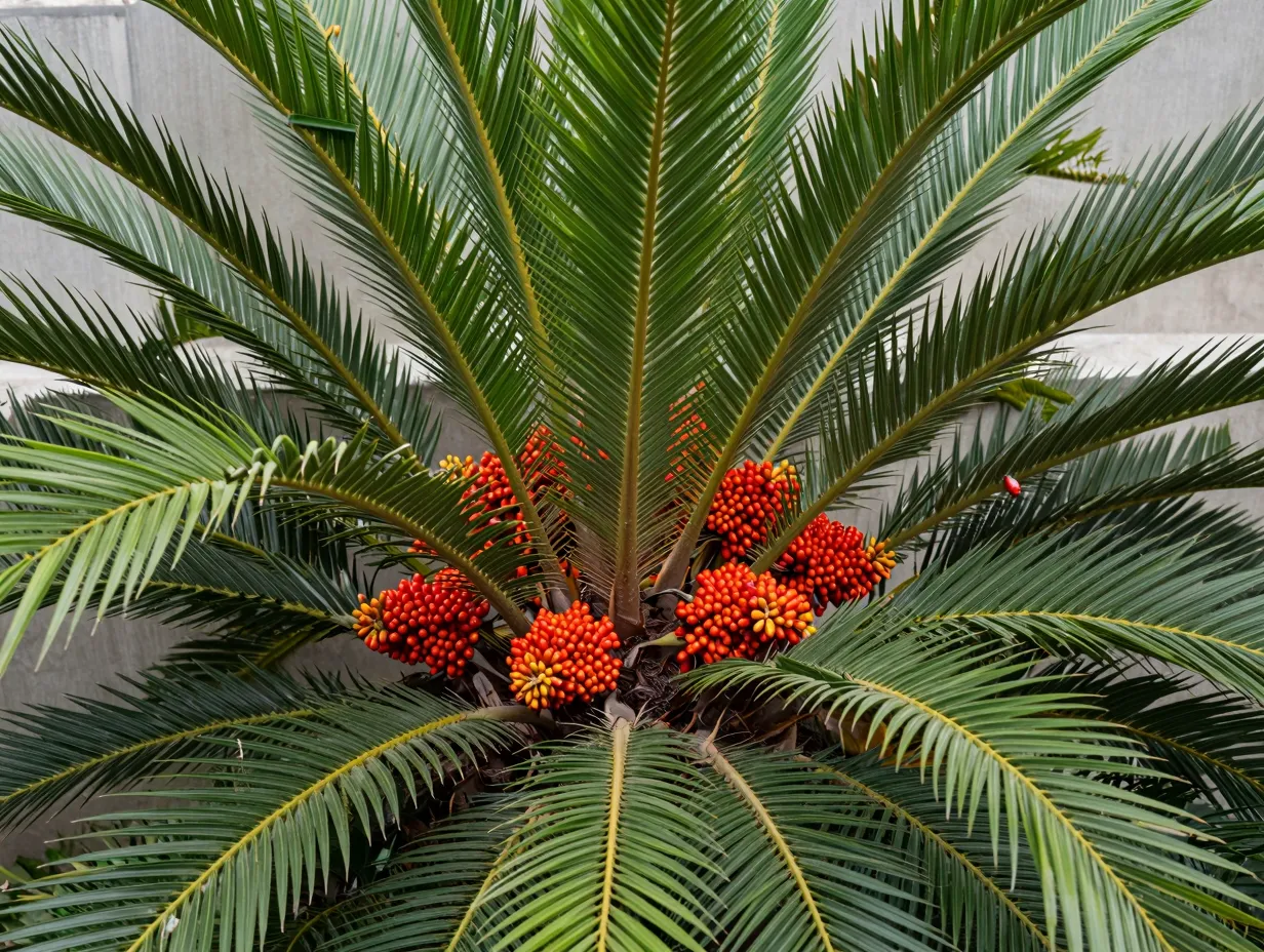 Sago palm with cycasin seeds dangerous for dog liver