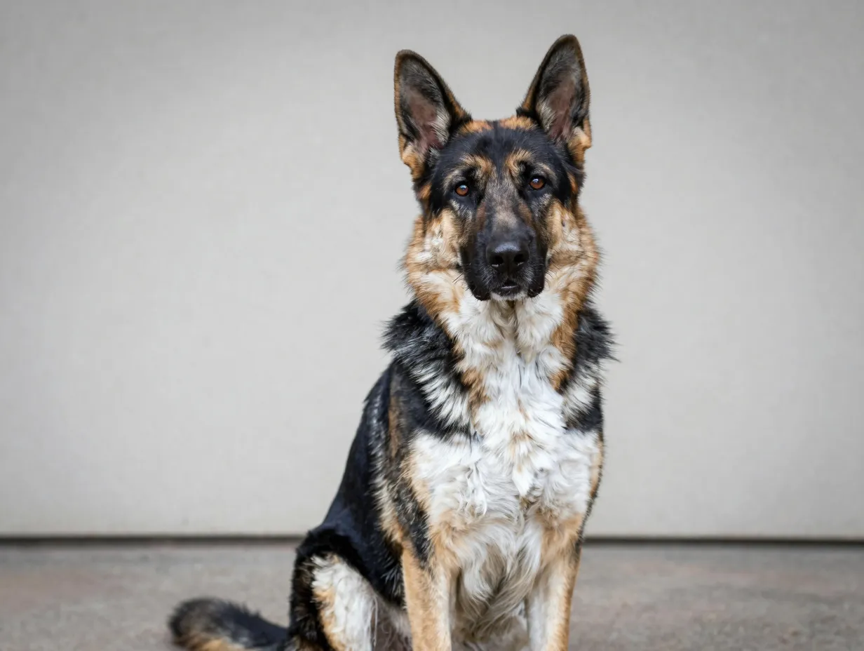 Panda german shepherd black tan and white patches purebred