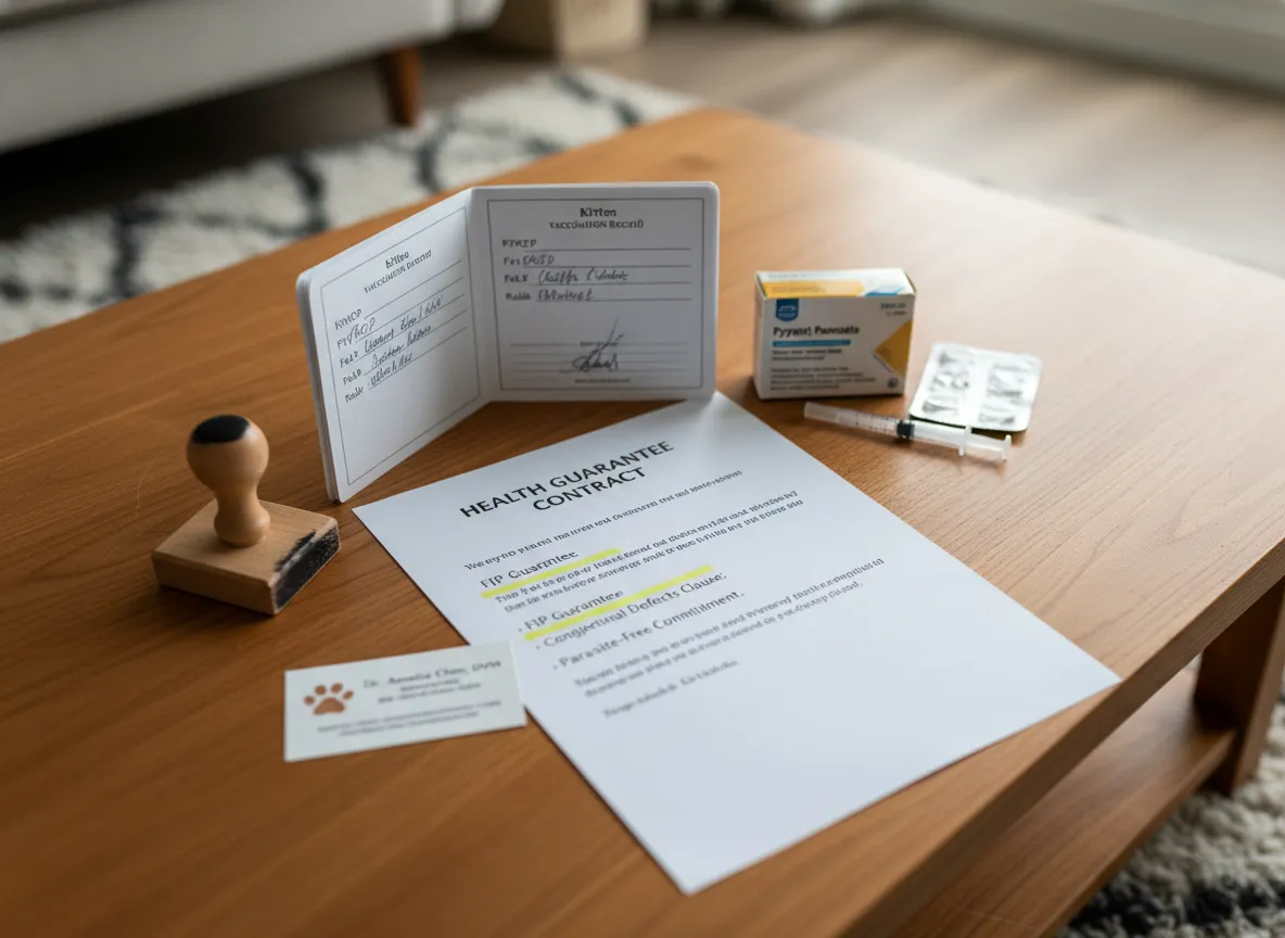 Comprehensive kitten vaccination deworming health guarantee records