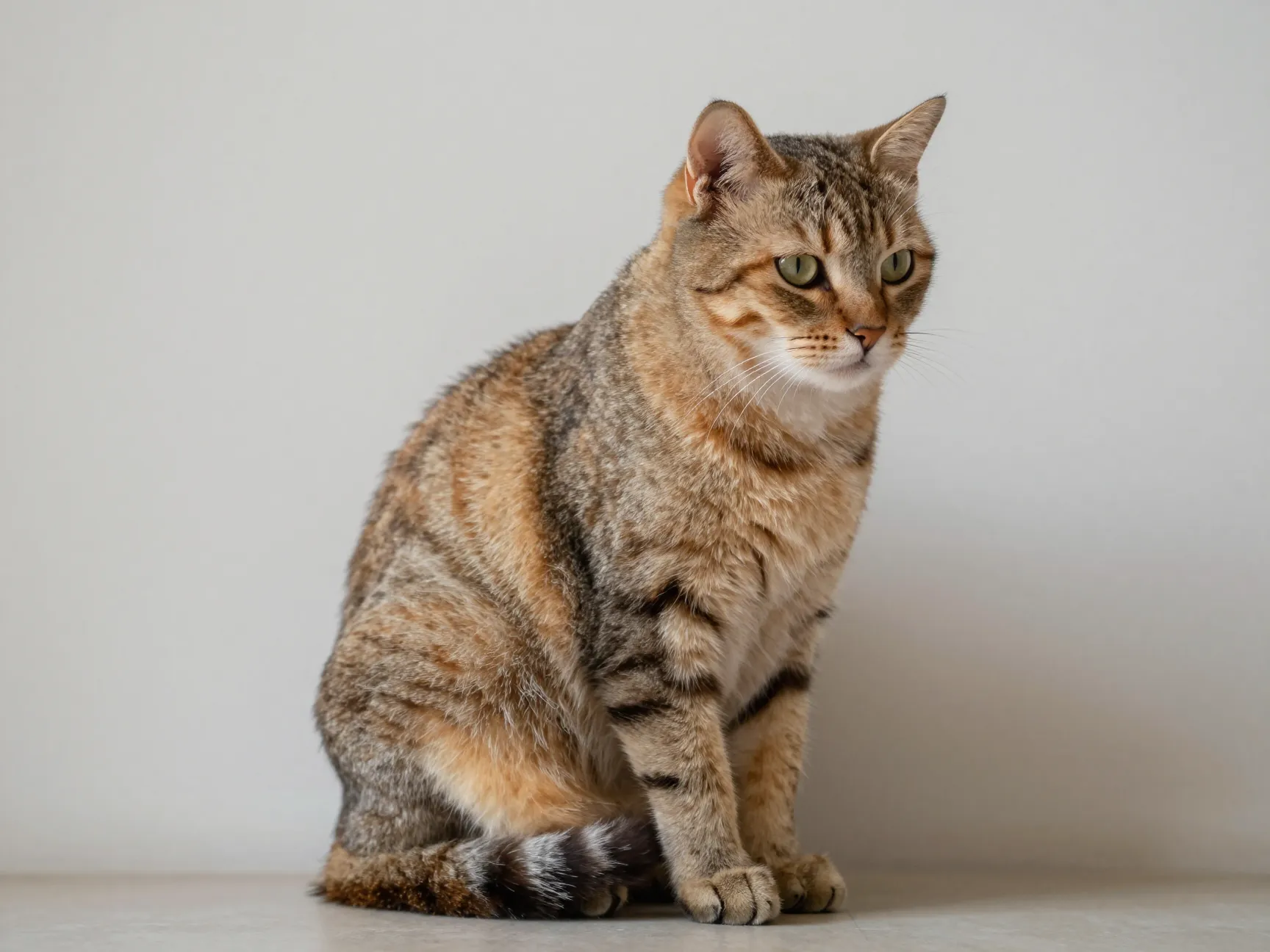 Cat sitting like a loaf of bread paws tucked beneath body