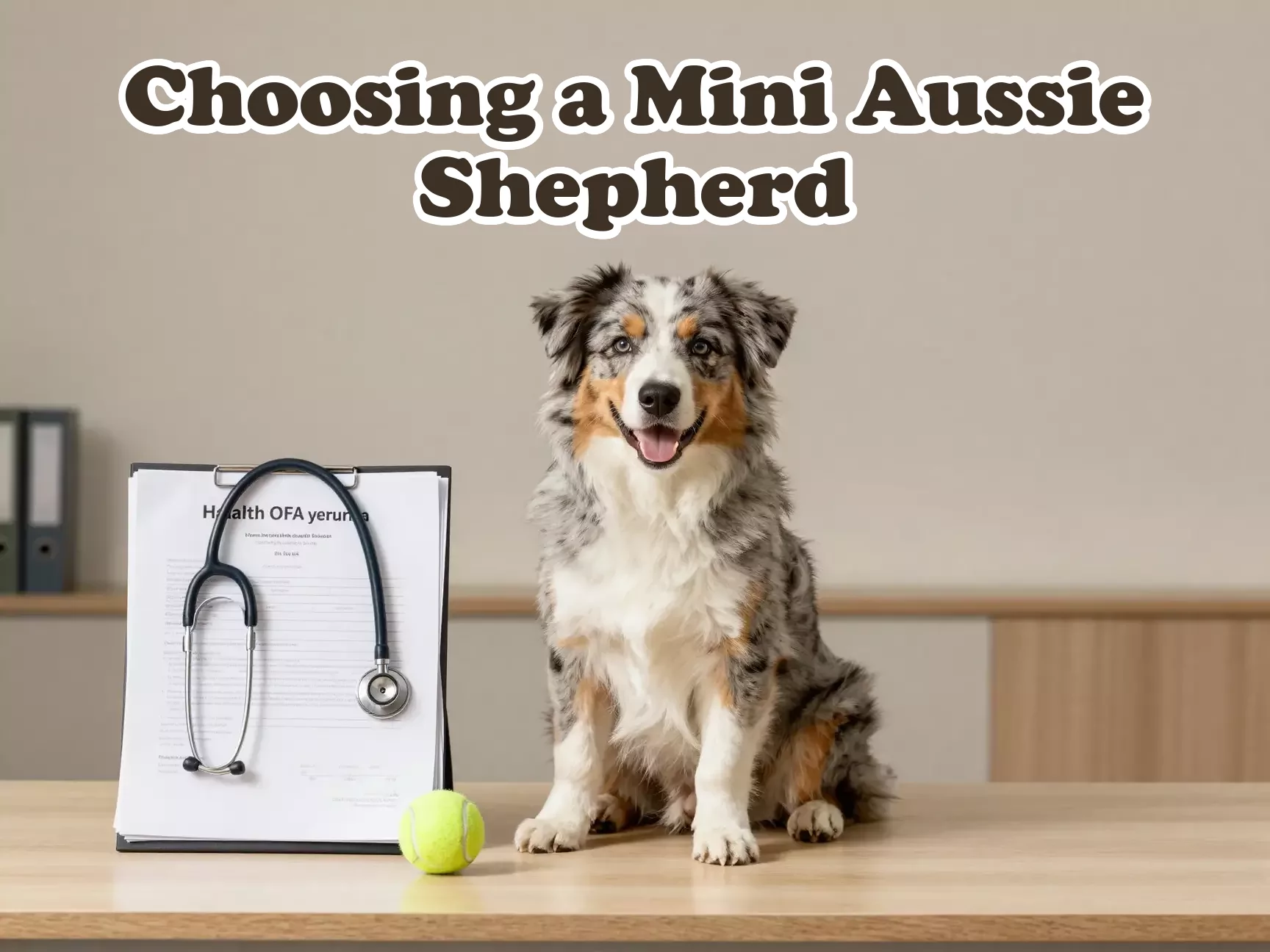 Healthy mini aussie puppy with ofa certificates stethoscope documents main